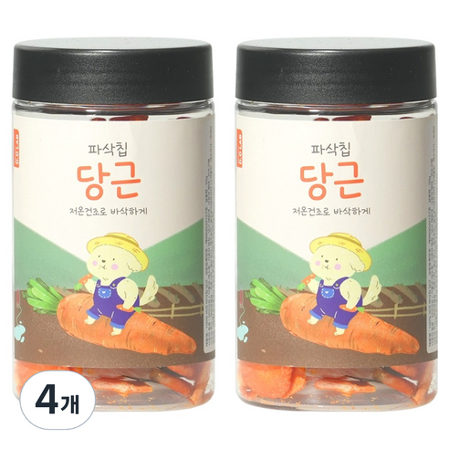 댕댕이연구소 강아지 디디랩 파삭칩 저온건조 과일 채소 간식, 4개, 50g, 당근