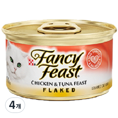 팬시피스트 어덜트 퓨리나 화이트라벨 치킨 앤 튜나 플레이크 습식사료, 닭, 85g, 4개
