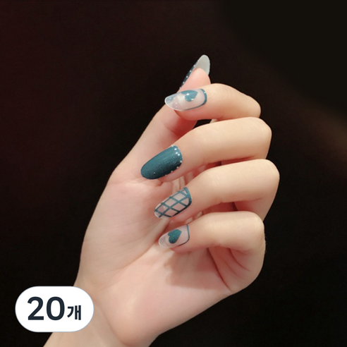 이엘피코리아 네일스티커 Q840 발레하트체크, 혼합 색상, 20개