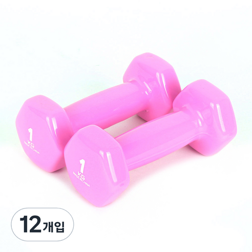 스포뱅크 PVC 칼라코팅 미용아령, 1kg, 12개