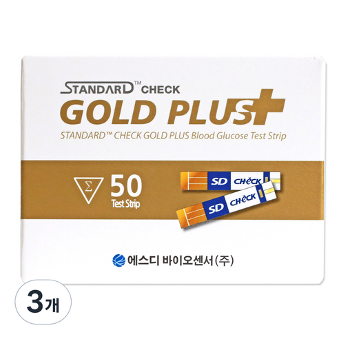 에스디바이오센서 스탠다드 첵 골드 플러스 혈당시험지, 3개, 50개입