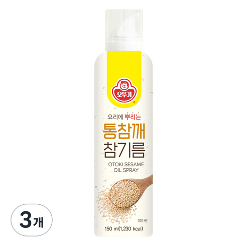 오뚜기 통참깨 참기름 스프레이, 3개, 150ml