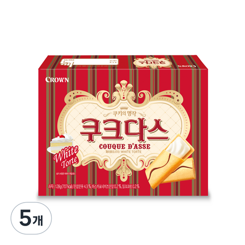 크라운 쿠크다스 화이트토르테, 289g, 5개