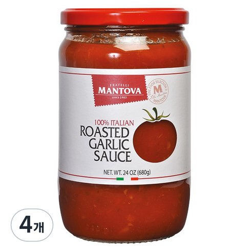 만토바 로스티드 갈릭 토마토 소스, 680g, 4개