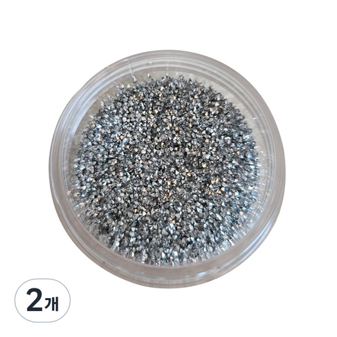 마이크로다이아 네일 픽시 대용량 20g, 실버, 2개