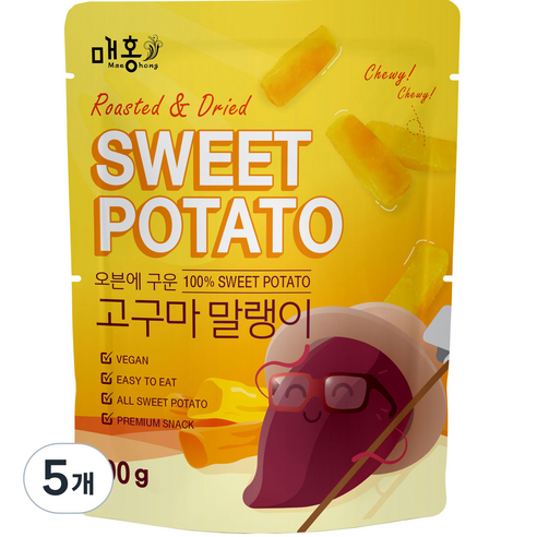 자연다움 오븐에 구운 고구마 말랭이, 5개, 90g