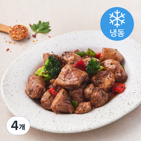 쿡솜씨 페퍼갈릭 폭찹 스테이크 밀키트 (냉동), 320g, 4개