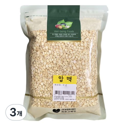 러브그레인 늘보리 압맥, 500g, 3개