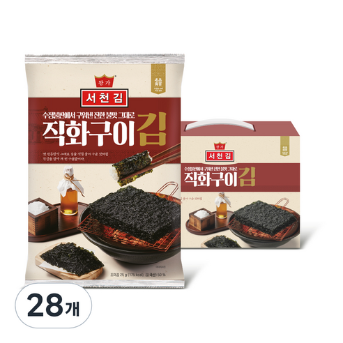 왕가 서천김 직화구이 전장김 J107, 28개, 25g
