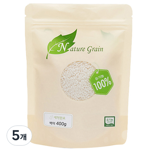 네이쳐그레인 유기농 백미 400g 이유식, 5개