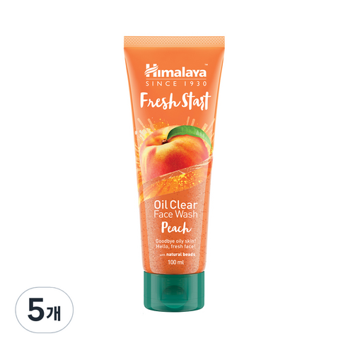 히말라야 프레쉬 스타트 오일 클리어 페이스 워시 피치, 100ml, 5개