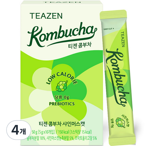 티젠 콤부차 샤인머스캣 10p, 50g, 10개입, 4개