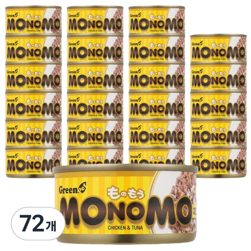 그린펫 모노모 고양이 캔, 참치 + 치킨 혼합맛, 80g, 72개