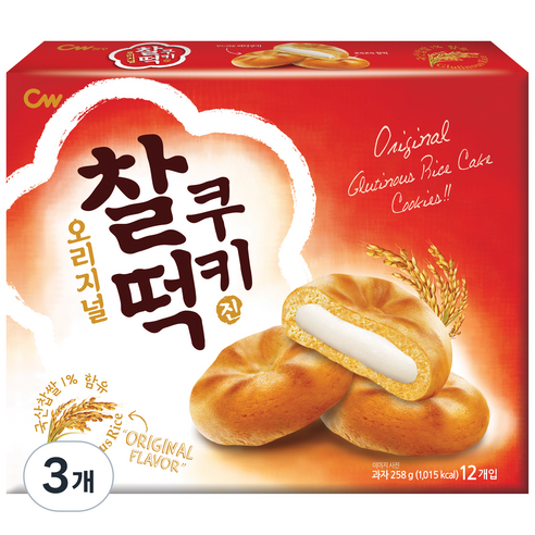 청우식품 찰떡쿠키 오리지날 12p, 258g, 3개