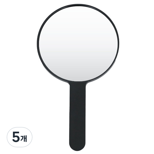 생활공식 원형 손거울, 블랙, 5개
