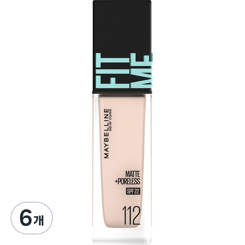 메이블린 핏 미 매트 포어리스 에스피어프22 30ml, 112호 내츄럴 아이보리, 6개