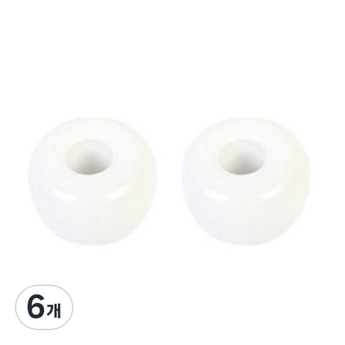 리빙듀오 스텐드 세라믹 칫솔꽂이, 화이트, 6개