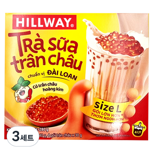힐웨이 버블티 라지 고형차 40g x 4p + 버블 30g x 4p 세트, 3세트