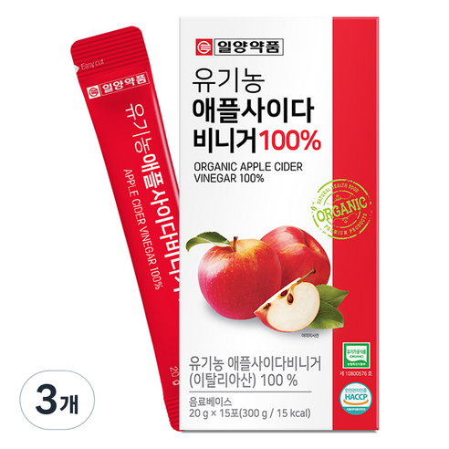 일양약품 유기농 애플사이다 비니거 15p, 300g, 3개