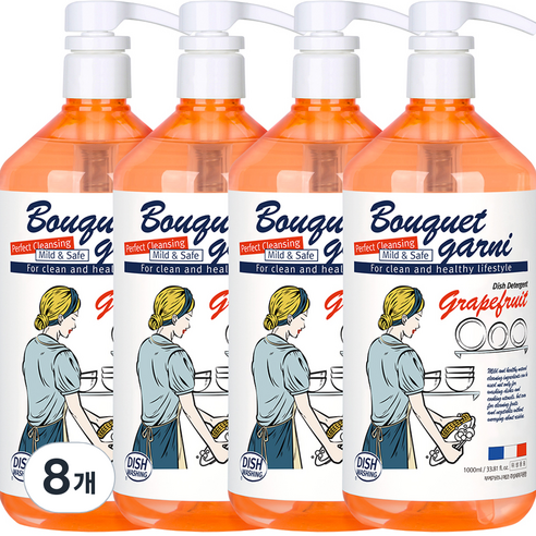 부케가르니 에코 주방세제 자몽향, 1000ml, 8개