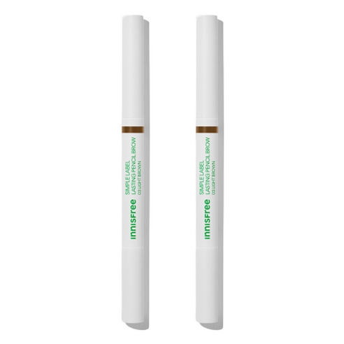 이니스프리 심플라벨 래스팅 펜슬 브로우 0.15g, 3 라이트 브라운, 2개