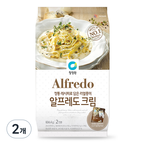 대상 청정원 알프레도 크림파스타, 604.4g, 2개