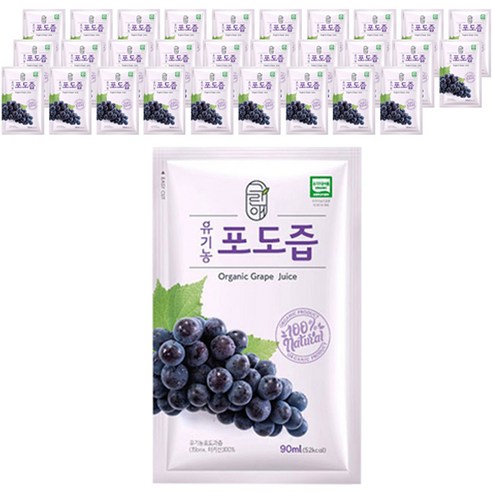 그린애 유기농 포도즙, 90ml, 30개