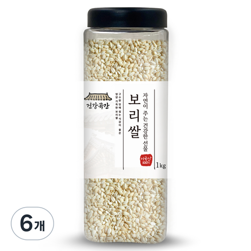 건강곡간 미국산 보리쌀, 1kg, 6개