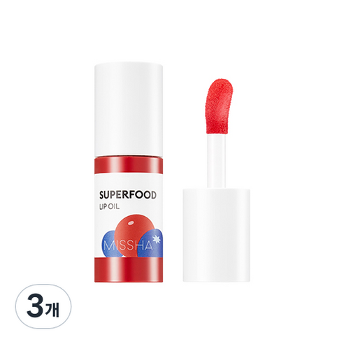 미샤 슈퍼푸드 베리 립 오일, 혼합색상, 5.2g, 3개