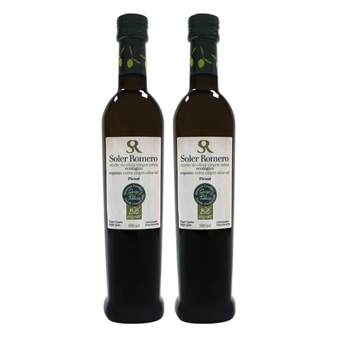솔레르 로메로 유기농 엑스트라버진 올리브오일, 500ml, 2개