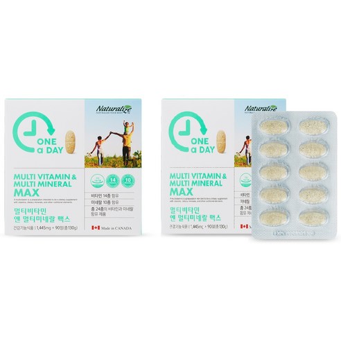 네추럴라이즈 원어데이 멀티비타민 앤 멀티미네랄 맥스, 90정, 2개