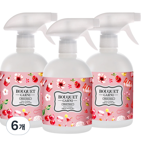 부케가르니 섬유탈취제, 500ml, 6개, 블랙체리.