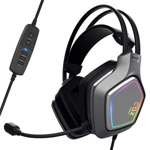 COX SCARLET 가상 7.1 진동 RGB 게이밍 헤드셋, 그레이
