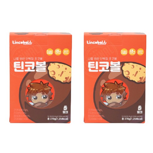 틴코볼 무설탕 단백질 밀크 초코볼, 12개, 45g