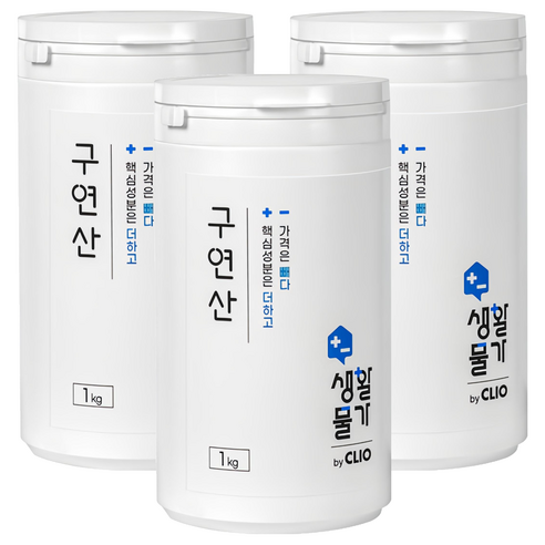 크리오 생활물가 구연산 다목적 세정제, 1kg, 3개