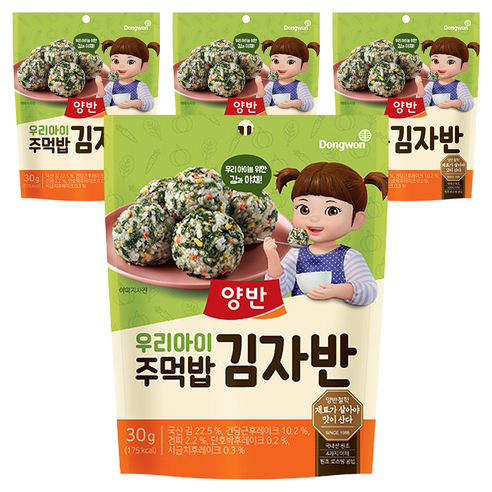동원 우리아이주먹밥 김자반, 30g, 4개