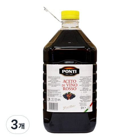 폰티 레드 와인식초, 5L, 3개