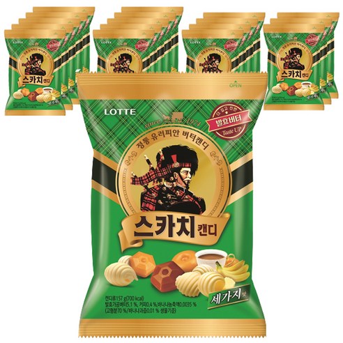 롯데제과 스카치 세가지맛, 157g, 18개