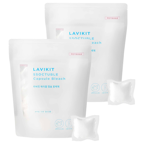 라비킷 쏙터블 캡슐형 표백제 30p, 390g, 2개