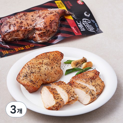 그릴리 직화치킨 닭가슴살 블랙페퍼, 105g, 1개입, 3개