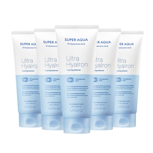 미샤 수퍼 아쿠아 울트라 히알론 클렌징 폼, 200ml, 5개