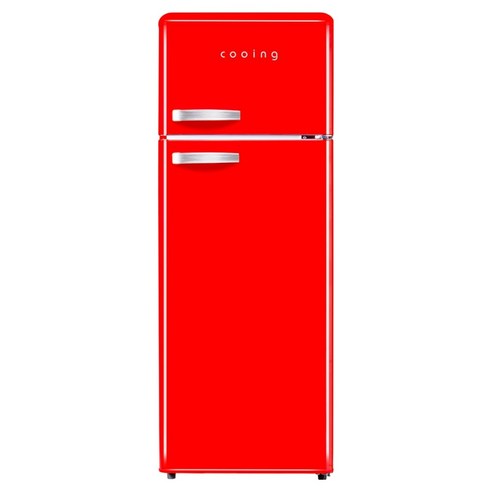 쿠잉전자 클래식 레트로 208L 2도어 냉장고 방문설치, REF-D215R