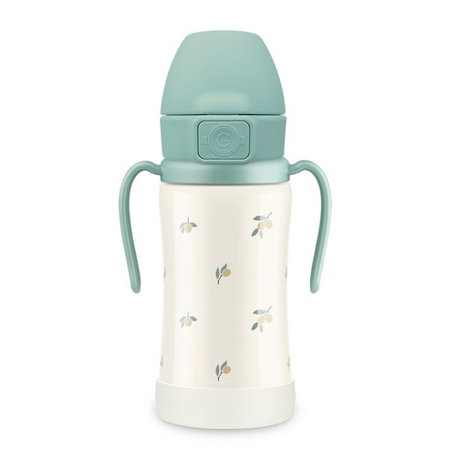 그로미미 원터치 스테인리스 올리브 빨대컵 300ml, 1개, 피스타치오