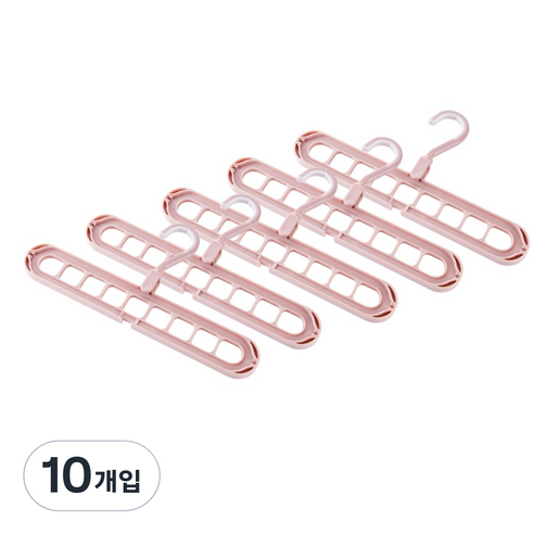 옷걸이 수납 행거, 핑크, 10개입