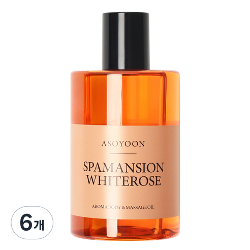 아소윤 스파맨션 아로마 바디 마사지 오일 화이트로즈, 6개, 400ml
