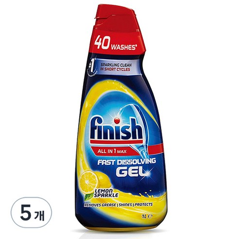 피니시 레몬젤 세제, 5개, 1L