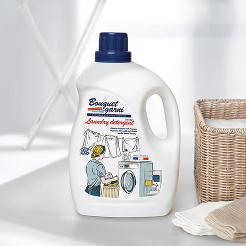 친환경적이고 효과적인 부케가르니 에코 클리어 세탁 액상세제로 깨끗하고 지속 가능한 세탁을 경험하세요.