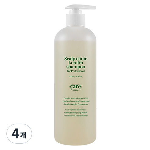 케어브리앙 센텔라 두피 클리닉 단백질 샴푸 자몽향, 500ml, 4개