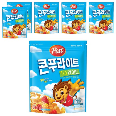 포스트 콘푸라이트1/3슈거라이트 시리얼, 530g, 6개
