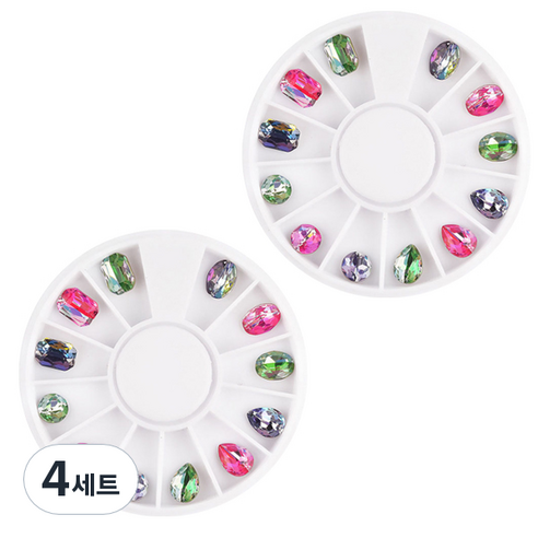 스위스녹스 웨딩 쥬얼리 스톤 네일 파츠 12종 세트, 121, 4세트